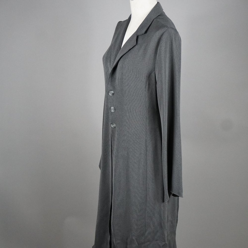 Tristan & Iseut Duster Jacket Grey Pinstripe LG